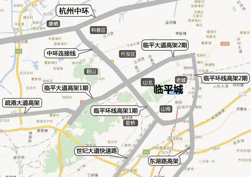 以城市格局来看,临平秋石快速路穿针引线,将临平山北与城市南部串连到